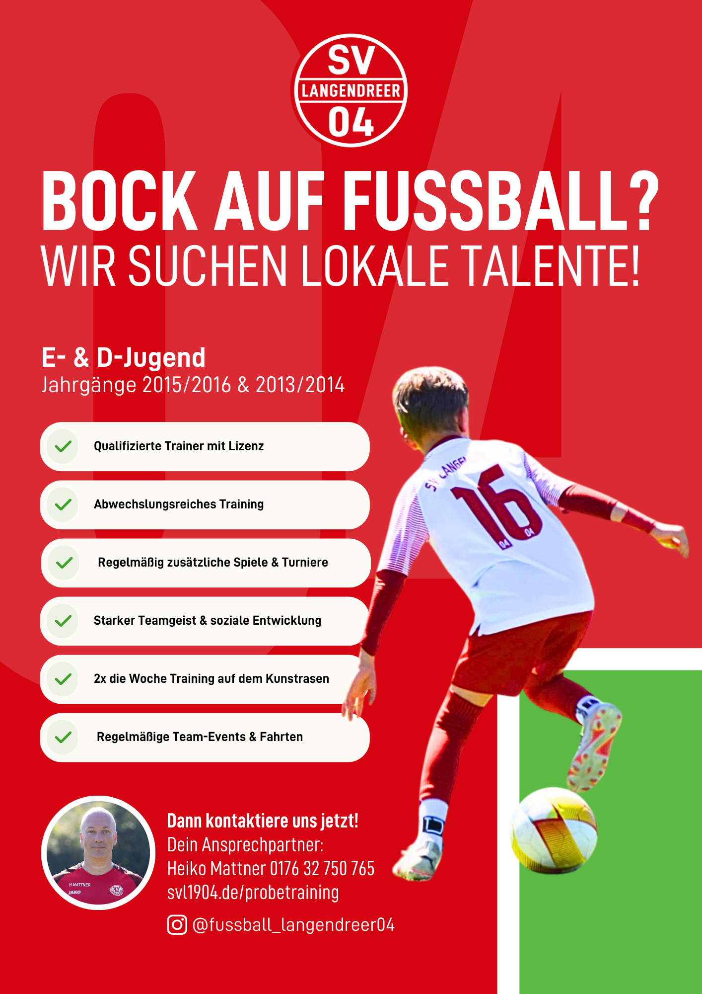 Spielersuche E-Jugend & D-Jugend SV Langendreer