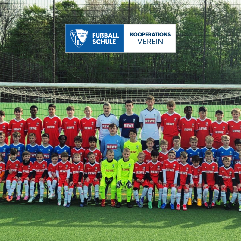 Teamfoto mit allen Teilnehmern beim Vereinscamp der VfL-FUßBALLSCHULE bei der SV Langendreer 04